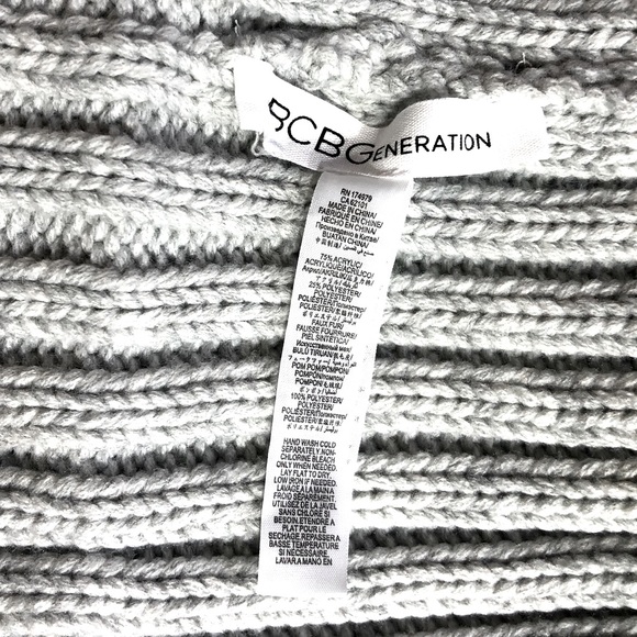 BCBGeneration Faux Fur Pom Pom Knit Beanie - Picture 4 of 4